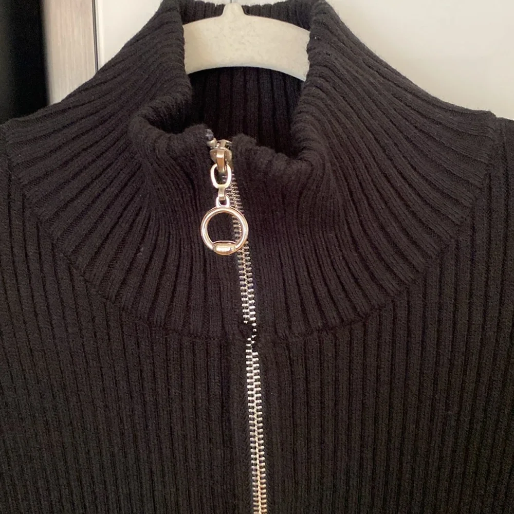 FATE by LFD black, midi, double zip, long sleeve cardigan, New w/o tags - Picture 4 of 5